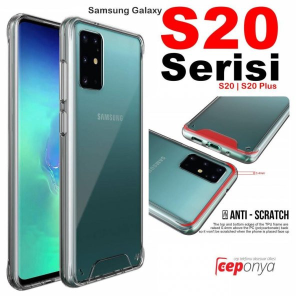 Galaxy S20 Kılıf Şeffaf Zırh Tasarım Ultra Koruma Silikon ürün görseli 1