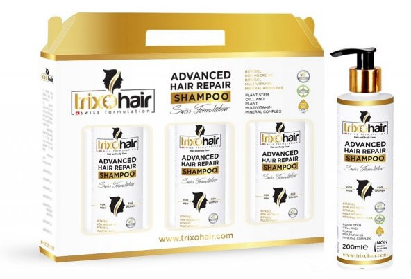 Trixohair Saç Dökülmesine Karşı Saç Bakım Şampuanı Erkekler İçin - 200 ml - 3 Adet ürün görseli 1
