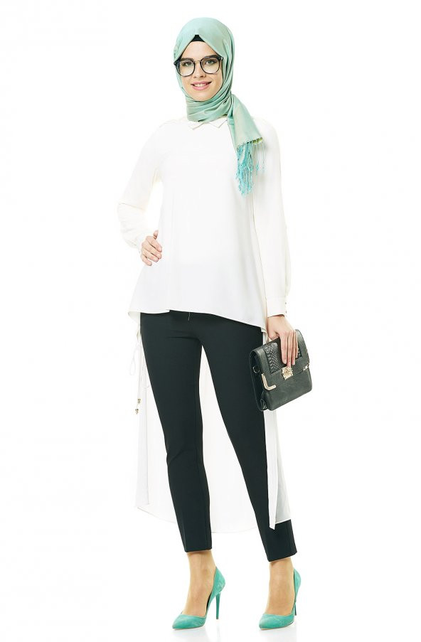 BAYAN KOT MODEL PANTOLONSORALLİNE1689SİYAH - Resim 2