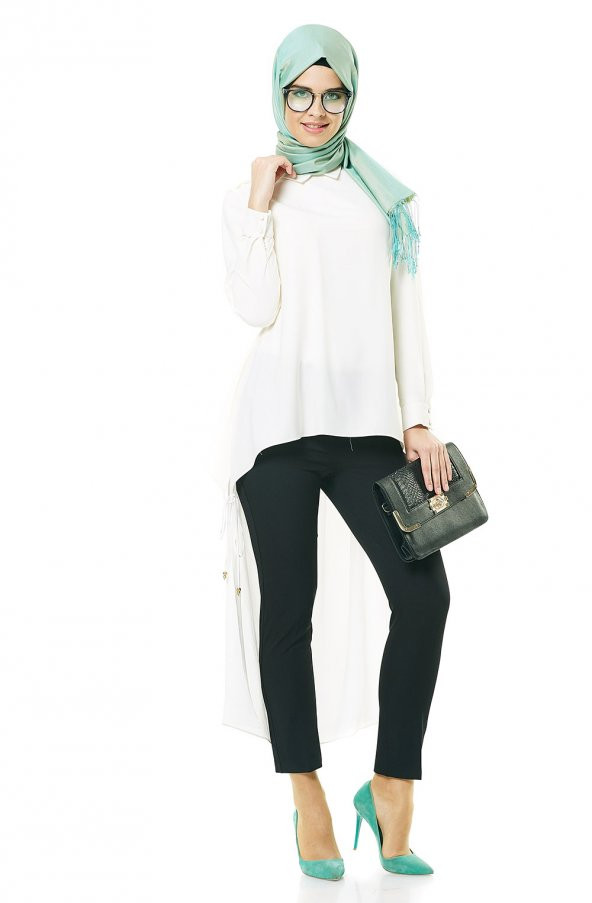BAYAN KOT MODEL PANTOLONSORALLİNE1689SİYAH - Resim 3