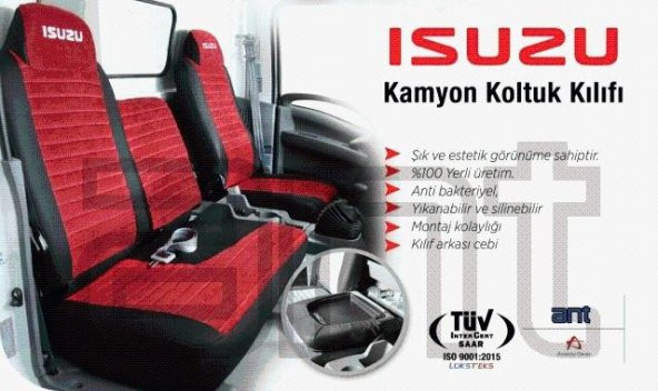 Isuzu NPR 75 Koltuk Kılıfı Orj. (Bordo-Siyah) 2011-2017 Model ürün görseli 1