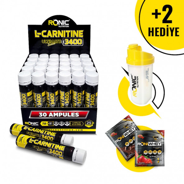 Ronic Nutrition L-Carnitine Karnitin 30 Lu Ampul Yağ Yakıcı + 2 Adet Hediyeli ürün görseli 1
