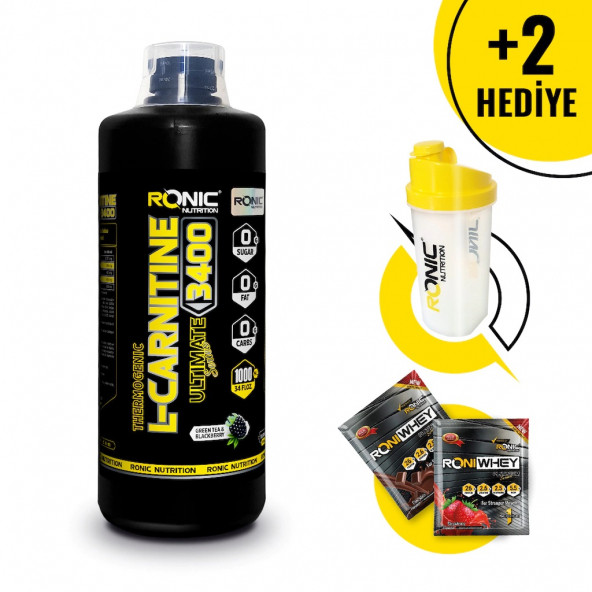 Ronic Nutrition L-Carnitine Karnitin Ultimate 1000 ML Yağ yakıcı Zayıflatıcı + 2 Adet Hediyeli ürün görseli 1