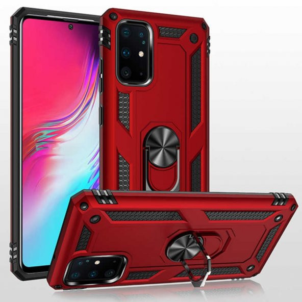 Galaxy S20 Plus Yüzüklü Standlı Manyetik Armor Vega Zırh Kılıf ürün görseli 1