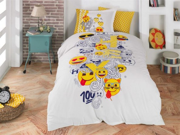 Emoji Party Çocuk Nevresim Takımı ürün görseli 1
