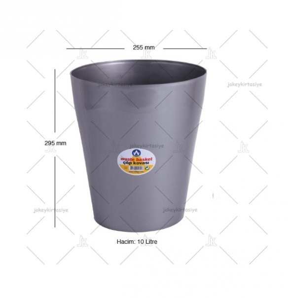 Sıkıştırmalı Waste basket Çöp Kutusu 10 litre, Çöp kovası (GRİ) ürün görseli 1