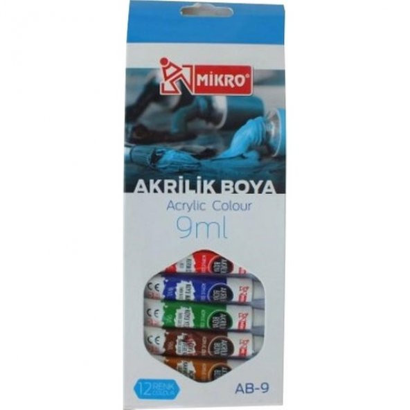 MİKRO AB-9 AKRİLİK BOYA 12 RENK ürün görseli 1