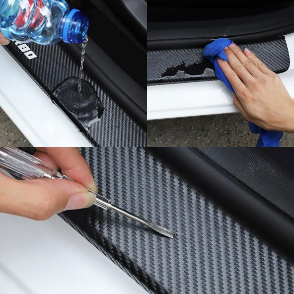 Mazda3 için Karbon Bagaj ve Kapı Eşiği Sticker Seti - Resim 5