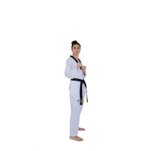 HAŞADO Profesyonel Siyah Yaka Feihter Kumaş Taekwondo Elbise ürün görseli 1