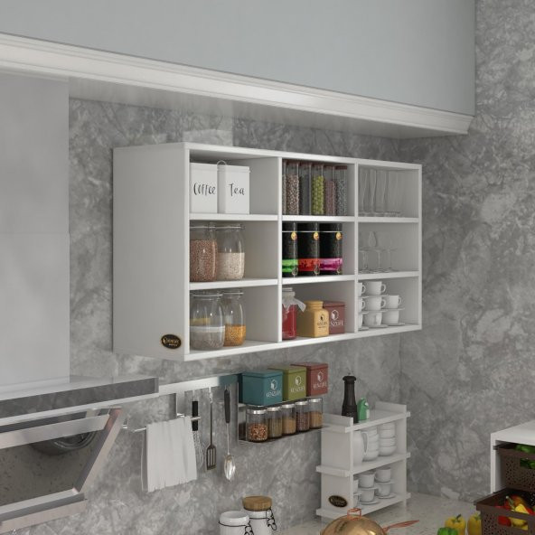 Kenzlife hazır mutfak hortus22 byz 060*120*22 banyo dolabı raflı kapaksız arkalıklı ürün görseli 1