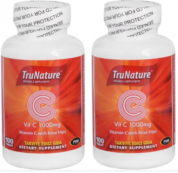 Trunature Vitamin C 1000 mg ve Rose Hips 100 Tablet 2 kutu ürün görseli 1