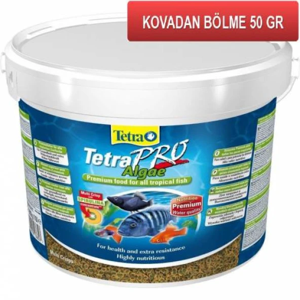 Tetra Pro Algae 50 gr Skt: 07/2028 Bitkisel Cichlid Balık Yemi Kovadan Bölme ürün görseli 1