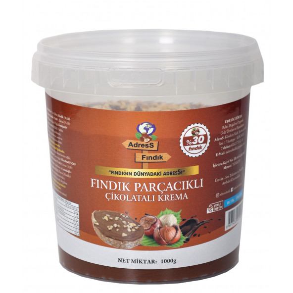ADRESS FINDIK-FINDIK PARÇACIKLI ÇİKOLATALI KREMA 1 Kg ürün görseli 1