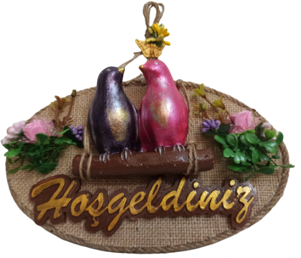 Aile Kuş Hoşgeldiniz Kapı Süsü ürün görseli 1