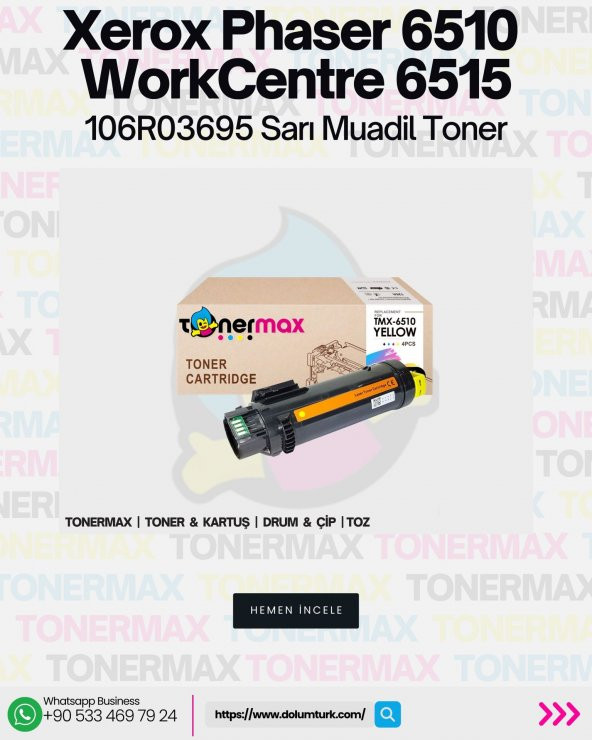 Xerox Phaser 6510 Sarı Muadil Toner / WorkCentre 6515 - Resim 2