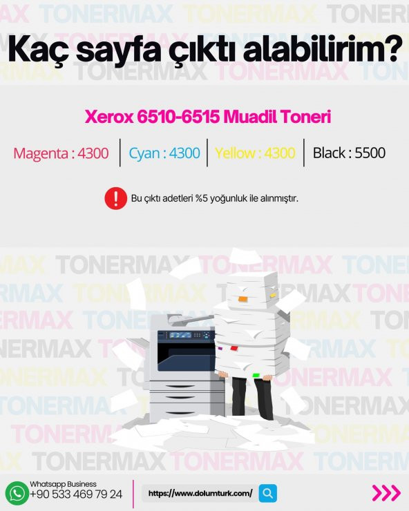 Xerox Phaser 6510 Mavi Muadil Toner / WorkCentre 6515 - Resim 4