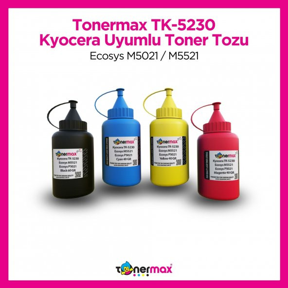 Kyocera TK-5230 Set CMYK Toner Tozu/ Ecosys M5021 / M5521 ürün görseli 1