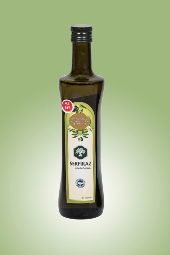 Serfiraz Soğuk Sıkım Naturel Sızma Zeytinyağı Cam 500 ML ürün görseli 1