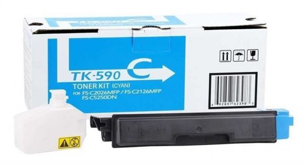 Kyocera TK-590 Mavi Muadil Toner/ FSC5250 / FSC2626 / FSC2526 / FSC2126 / FSC2016 / P6026 / M6526 / M6026 ürün görseli 1