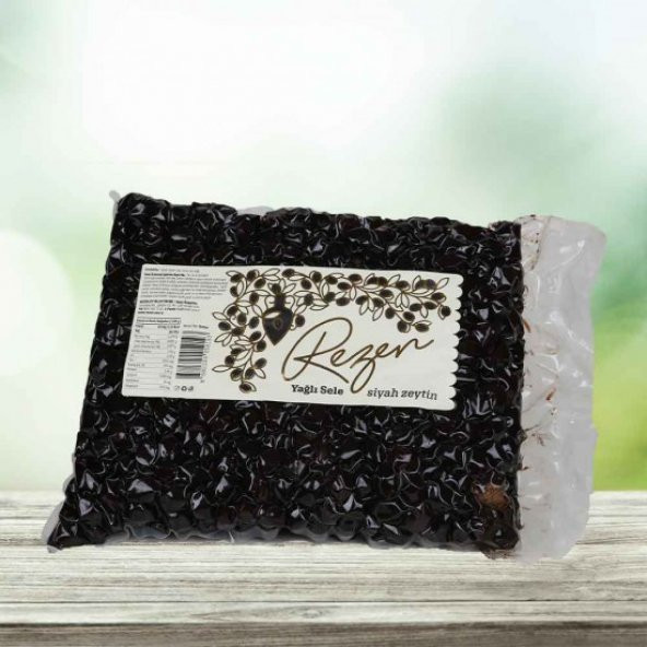 Rezen 1Kg. Vakumlu Gemlik Yağlı Sele Doğal Fermente Siyah Zeytin ürün görseli 1