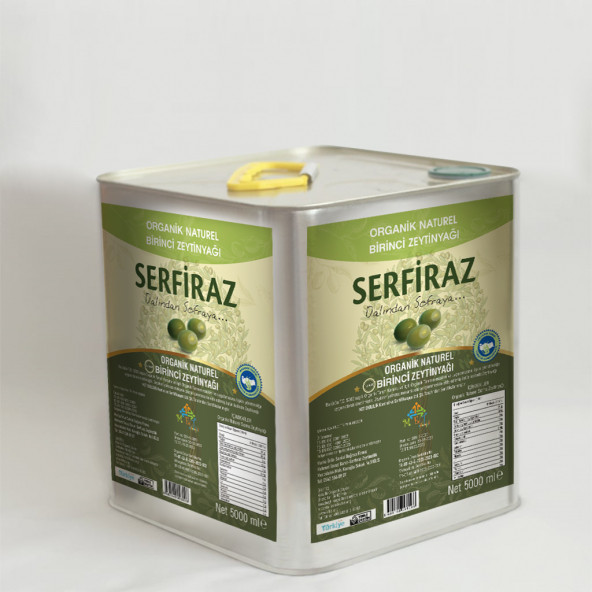 Serfiraz Organik Natürel Birinci Zeytinyağı Teneke 5 Lt. ürün görseli 1