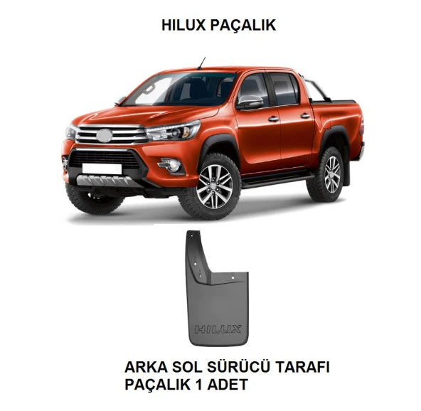 Toyota Hilux 2015-2021 Paçalık Tozluk 1 Parça Arka Sol Sürücü ürün görseli 1