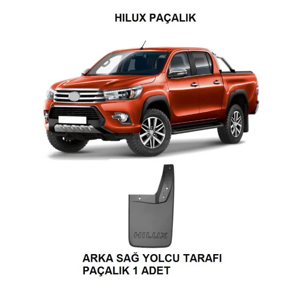 Toyota Hilux 2015-2021 Paçalık Tozluk 1 Parça Arka Sağ Yolcu ürün görseli 1