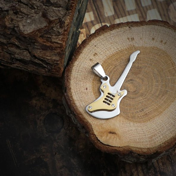 Rudi Gitar Modelli Çelik Kolye Ucu 4P8D16 - Resim 3