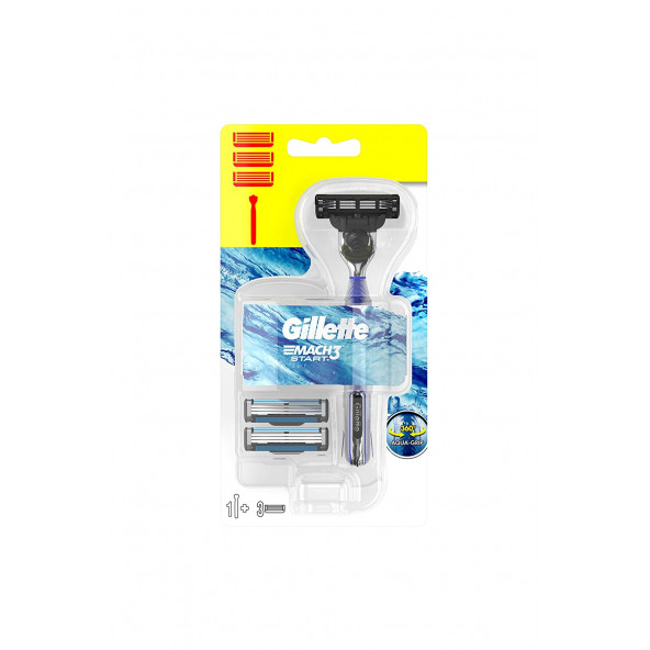 Gillette Mach3 Start Tıraş Makinesi + 3 Yedek Tıraş Bıçağı ürün görseli 1