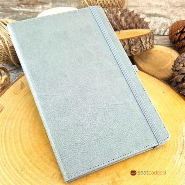 Termo Deri Defter Gri + Metal Roller Kalem Hediyeli ürün görseli 1