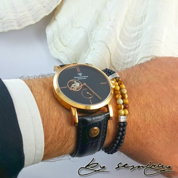 Doğal Oniks ve Jasper Taşlı Bileklik Denge Modeli Yılbaşı ürün görseli 1