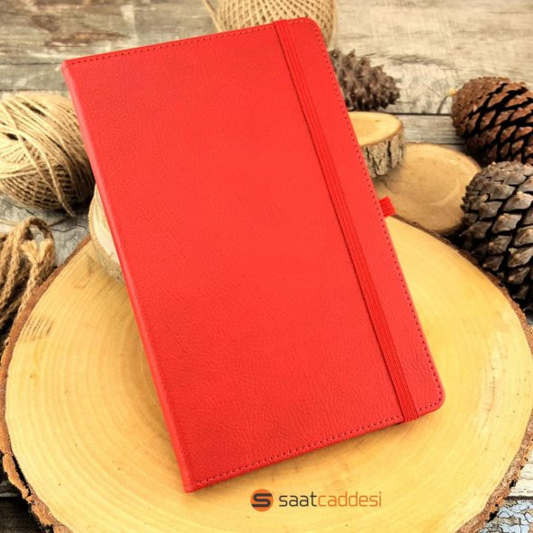 Termo Deri Kırmızı Defter + Metal Roller Kalem Hediyeli ürün görseli 1