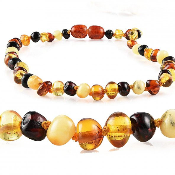 Pigado Jewelry Gerçek Damla Kehribar Bebek Diş Kolyesi ürün görseli 1
