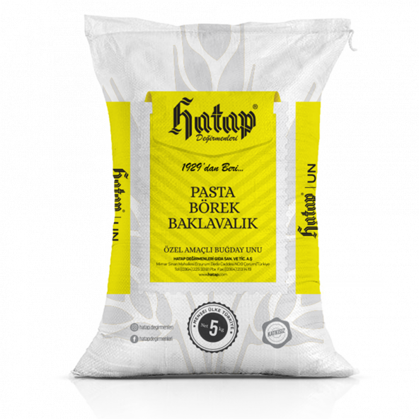 Hatap KATKISIZ 5 kg Pasta, Börek ve Baklavalık Un (Fabrikasından) ürün görseli 1