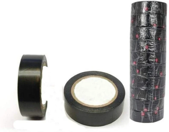 10 Adet - Elektrik Bandı Siyah - izole PVC Elektrik Bandı Bant ürün görseli 1