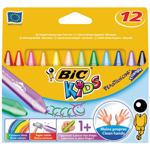 Bic Pastel Boya Plastidecor Karton Kutu Üçgen 12 Lİ 829773 ürün görseli 1