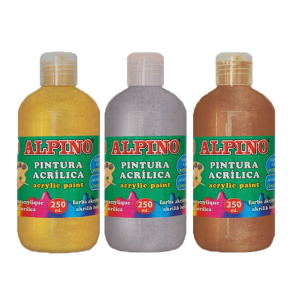 Alpino Akrilik Boya Şişe 250 ML Metalik Bronz DV000134 ürün görseli 1