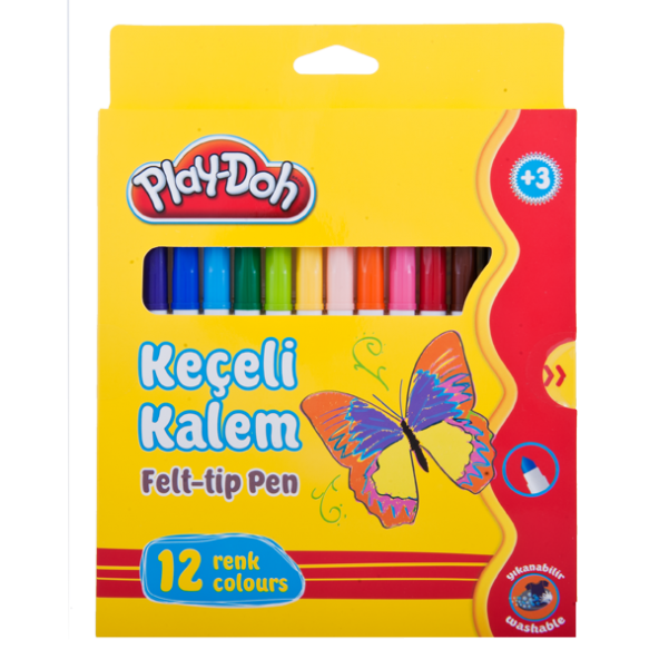 Play-Doh Keçeli Kalem Karton Kutu 5 MM 12 Renk PLAY-KE007 ürün görseli 1