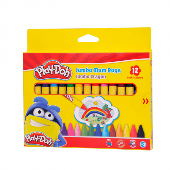 Play-Doh Mum Pastel Boya Crayon Yuvarlak 12 Renk PLAY-CR005 ürün görseli 1