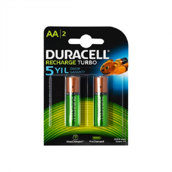 Duracell Şarjlı Kalem Pil (AA) 2500 MAH 1,2 V 2 Lİ ürün görseli 1