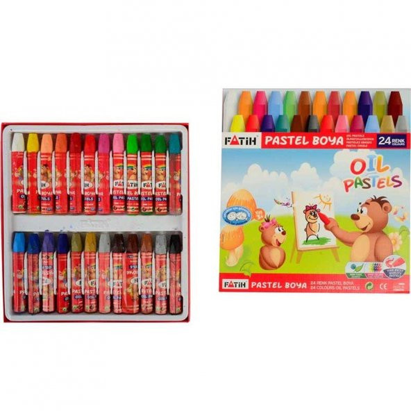 Fatih Pastel Boya Karton Kutu Köşeli 24 Renk 50340 ürün görseli 1