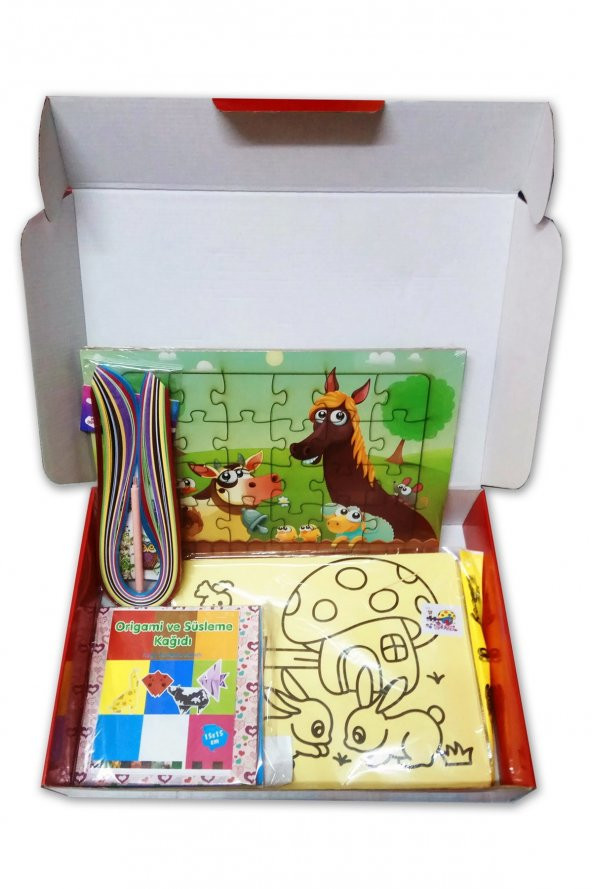 Çocuklar için Aktivite Seti - 6 Parça  Puzzle, Kum Boya, OrigamiS. ürün görseli 1
