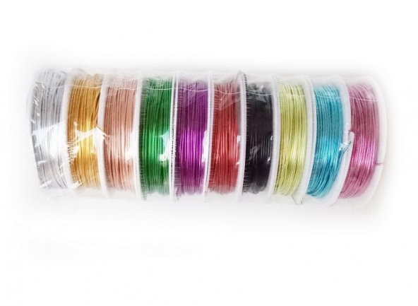 Aluminyum Makara Tel - 1mm Kalınlık- 10 Farklı Renk ürün görseli 1