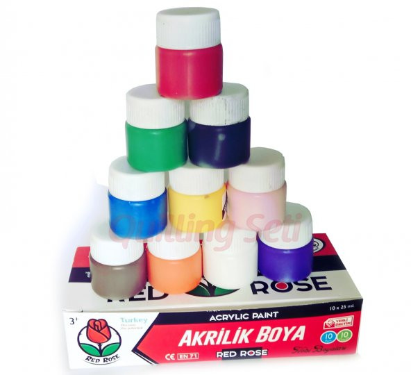 Akrilik Boya 10 Renk RedRose - Red Rose ürün görseli 1
