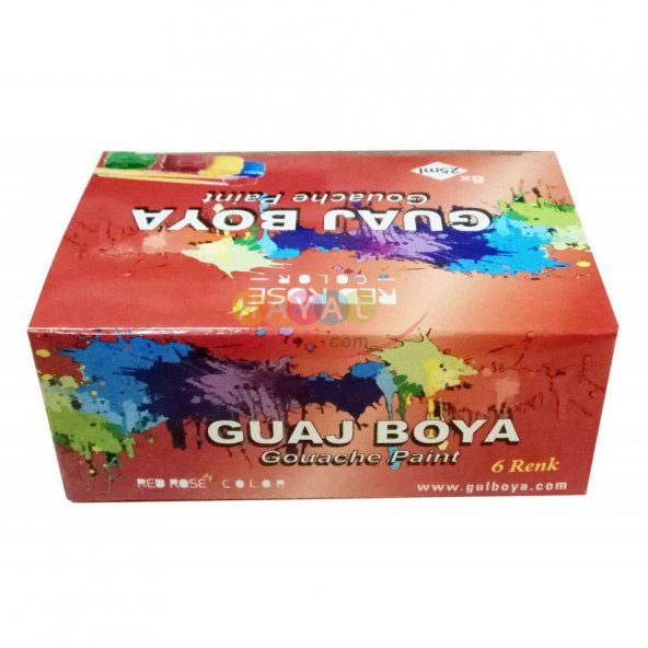 Guaj Boyası 6 Renk Redrose - Resim 4