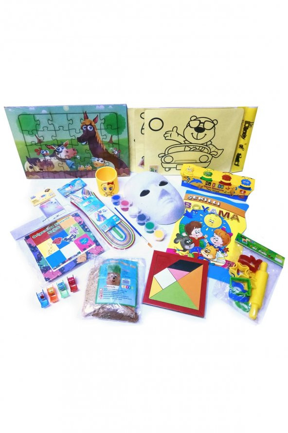 Evde Kal Çocuk Aktivite Paketi No 1 Puzzle - Kum Boyama - Origami ürün görseli 1