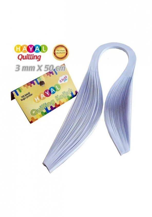 Hayal 3mm Beyaz Renk Quilling Kağıdı - 100lü ürün görseli 1