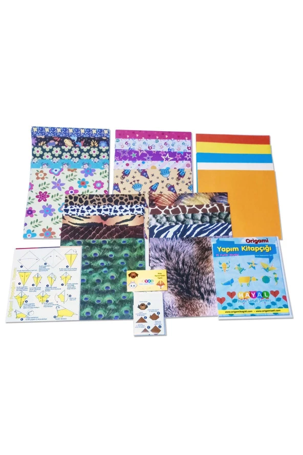Hayal Origami Kağıt Seti Karışık 100 lü Paket - Hediyeli ürün görseli 1
