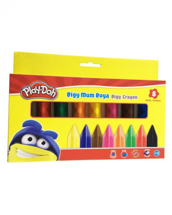 Play-Doh Bigy Crayon 8 Renk Mum Boya Play-Cr012 ürün görseli 1