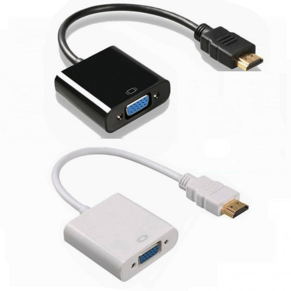 Hdmi To Vga Kablo Çevirici Dönüştürücü Görüntü Altın Uçlu-Full Hd ürün görseli 1